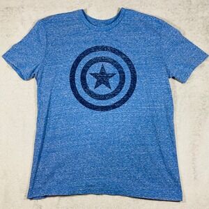 Marvel Avengers T-Shirt Mens XL Blue Captain America Shield Graphic Tee